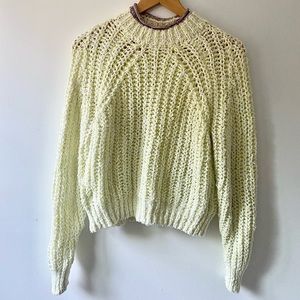 Aritzia Wilfred Confetti Sweater Fluorescent Lime Neon